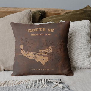 Coussin Carte des 8 États pour le Centenaire de la Route 6