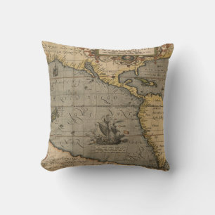 Coussin Carte des Amériques antiques de Maris Pacifici