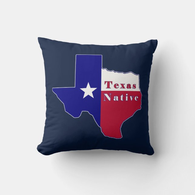 Coussin Carte des drapeaux autochtones du Texas (Recto)