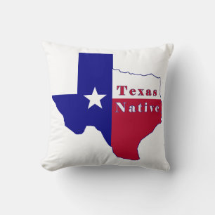 Coussin Carte des drapeaux autochtones du Texas
