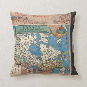Coussin Carte des ressources naturelles et industrielles