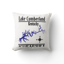 Carte des rives du lac Cumberland Kentucky Coordon