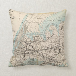 Coussin Carte des rois, Queens, Long Island
