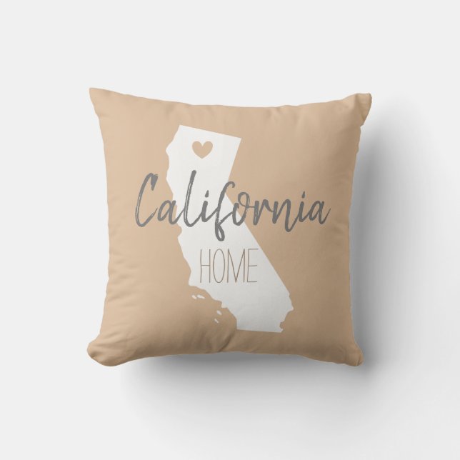 Coussin Carte d'état de Californie amour maison jeter orei (Recto)
