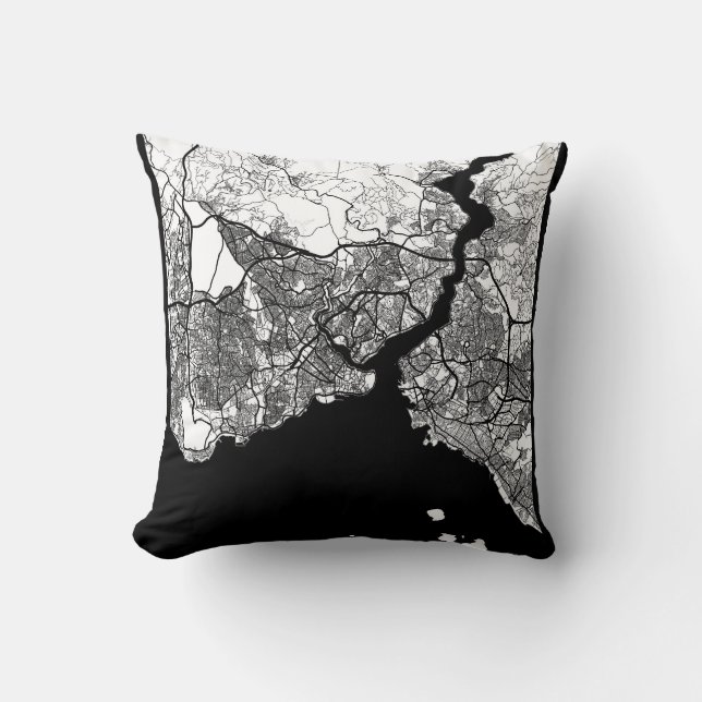 Coussin Carte d'Istanbul Türkiye (Recto)