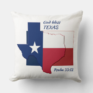 Coussin CARTE DRAPEAU TEXAS Écriture patriotique personnal