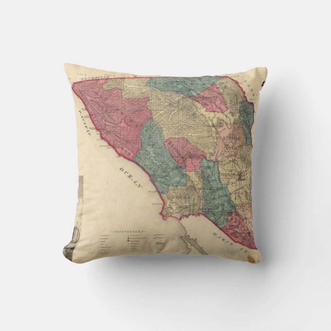 Coussin Carte du comté de Sonoma la Californie (Recto)