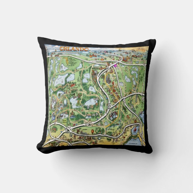 Coussin Carte du dessin sur Orlando (Recto)