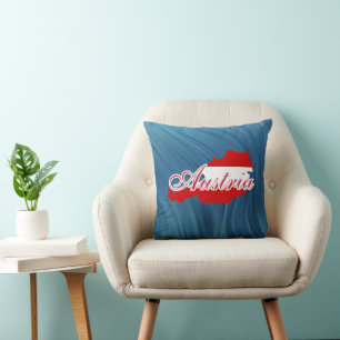 Coussin Carte du drapeau autrichien