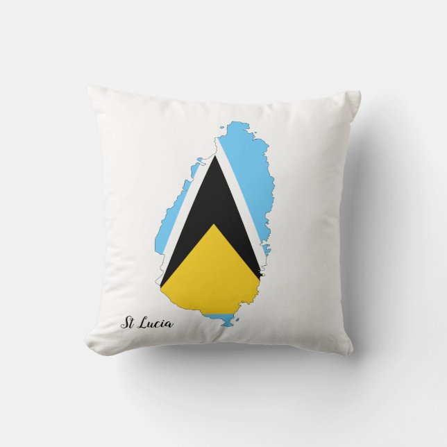 Coussin Carte du drapeau de Sainte-Lucie (Recto)