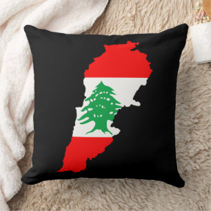 Coussin Carte du Liban avec aimant en pierre de drapeau