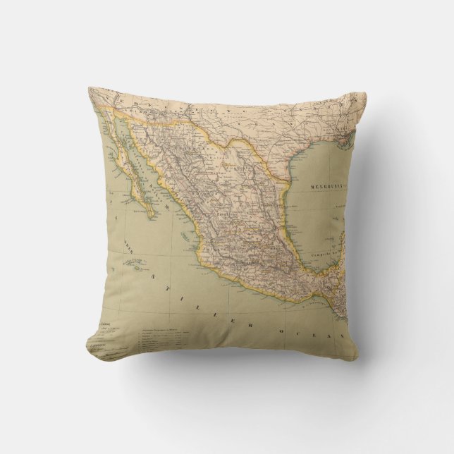 Coussin Carte du Mexique (Recto)