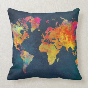 Coussin carte du monde