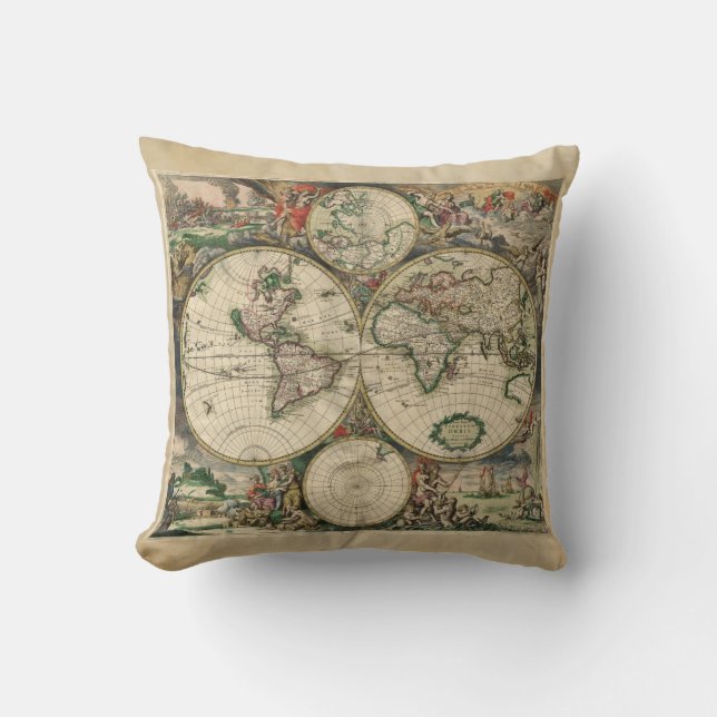 Coussin Carte du monde antique (Recto)