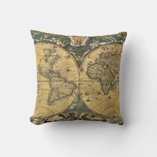 Coussin Carte du monde antique désorganisée #2