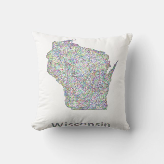 Coussin Carte du Wisconsin (Recto)