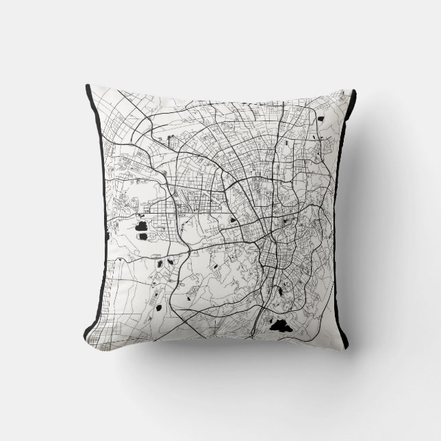 Coussin Carte d'Ürümqi Chine (Recto)