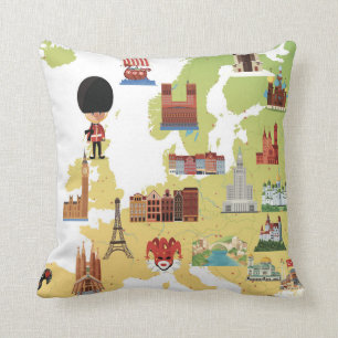 Coussin Carte européenne de bande dessinée