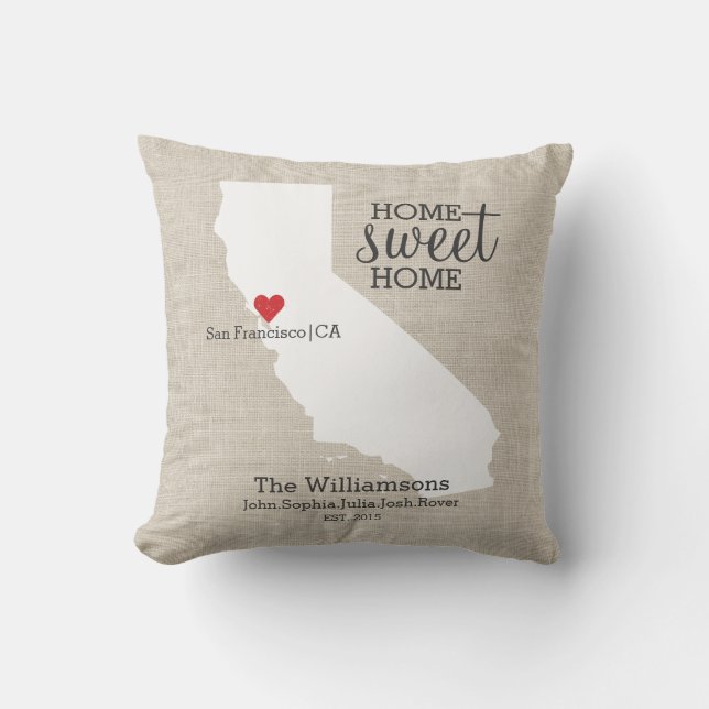 Coussin Carte faite sur commande à la maison douce de (Recto)