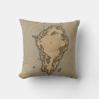 Coussin Carte Fantastique Antique de l'Île de Style Vintag