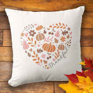 Coussin Carte graphique du coeur de l'automne saisonnier