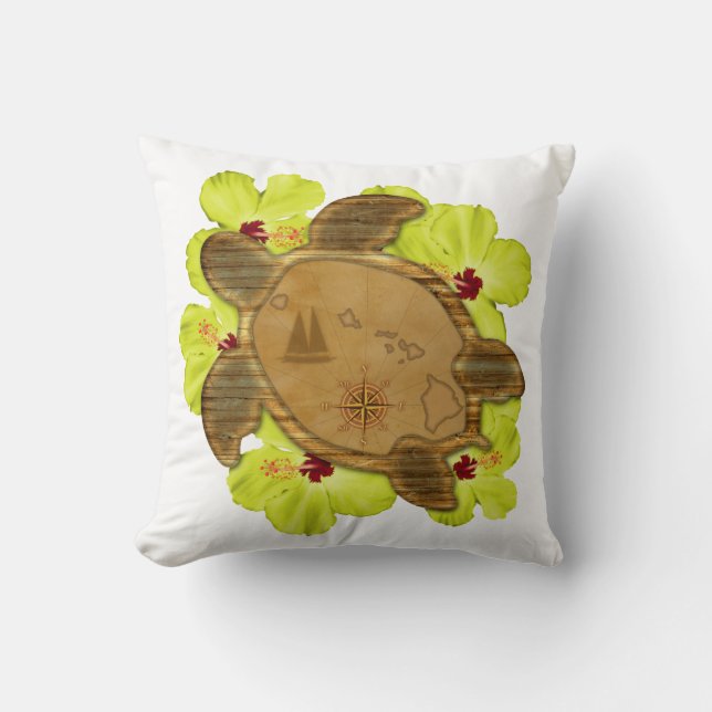 Coussin Carte Honu Hawaiian (Recto)