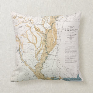 COUSSIN CARTE : LE FLEUVE MISSISSIPPI, 1861