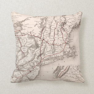 Coussin Carte : Les Etats-Unis du nord-est
