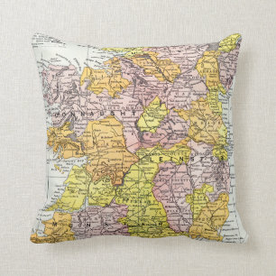 Coussin CARTE : L'IRLANDE, c1890