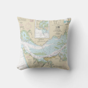Coussin Carte marine du fleuve Columbia 18521
