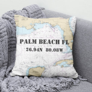 Coussin Carte marine Latitude Longitude Golfe du Mexique