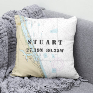 Coussin Carte marine Latitude Longitude Sud-est FL