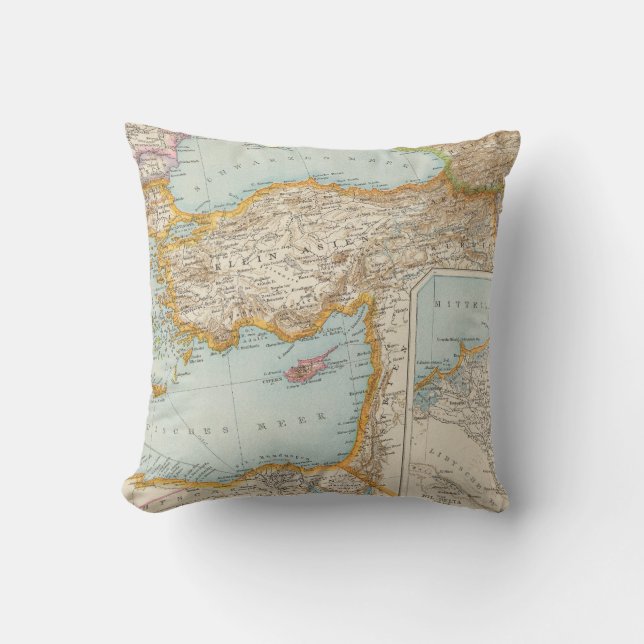 Coussin Carte méditerranéenne orientale (Recto)