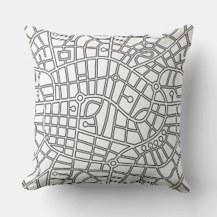 Coussin Carte Motif 030520 - Plan noir