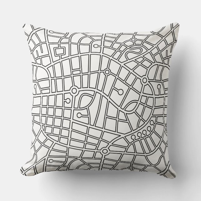 Coussin Carte Motif 030520 - Plan noir (Recto)