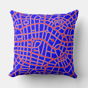 Coussin Carte Motif 030520 - Rouge blanc et bleu