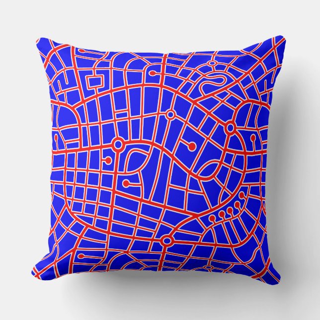 Coussin Carte Motif 030520 - Rouge blanc et bleu (Recto)