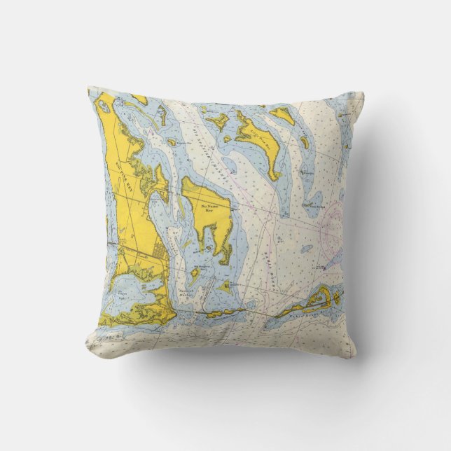 Coussin Carte nautique des Florida Keys (Recto)