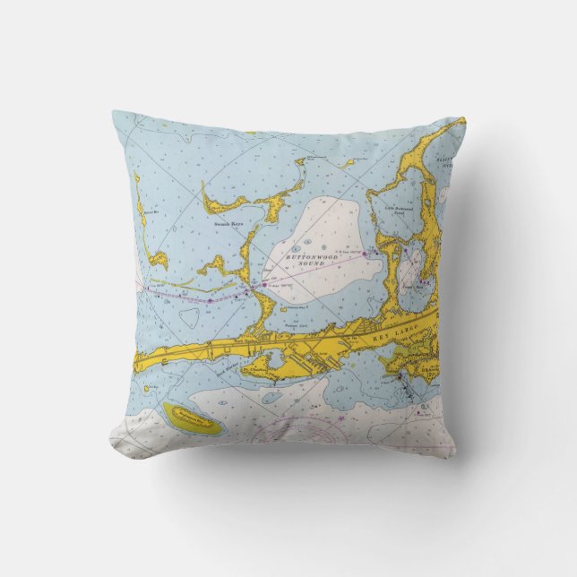 Coussin Carte nautique principale de diagramme de Largo (Recto)