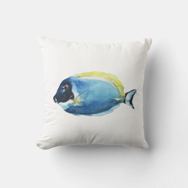 Coussin Carte postale de Poisson Tang Bleu Poudre (Recto)
