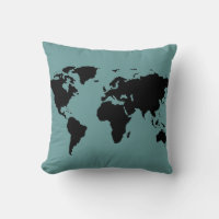 carte stylisée du monde noir