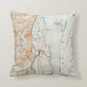 Coussin Carte topographique ancienne de Willsboro, New Yor