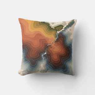 Coussin Carte topographique colorée Imprimer