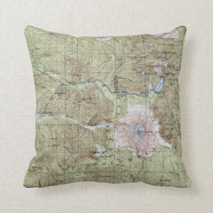 Coussin Carte topographique vintage Mont Saint Helens
