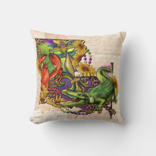 Coussin Carte Vintage Cajun Louisiana