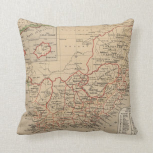 Coussin Carte vintage de l'Afrique du Sud (1880)
