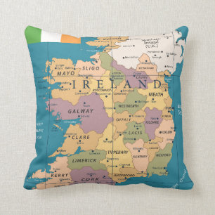 Coussin Carte vintage de l'Irlande