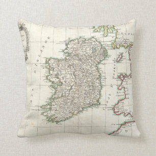 Coussin Carte vintage de l'Irlande (1771)