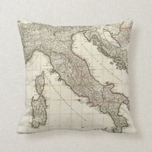 Coussin Carte vintage de l'Italie (1764)