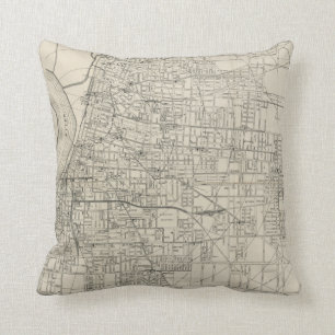Coussin Carte vintage de Memphis Tennessee (1911)